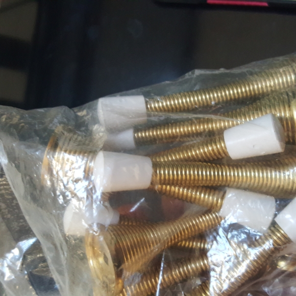 10 pack door stop polished brass new in package with plastic protective end - Picture 4 of 4